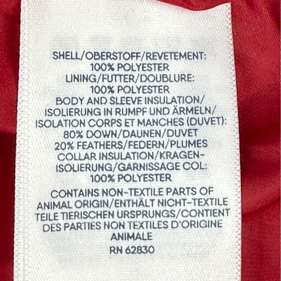 Land's End Plaid Boxy Puffer Jacket Red White Blue Mock Neck Size Small - Picture 5 of 6